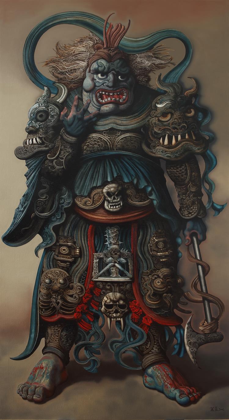 陈流油画《铁佛寺寺魂之二》220x120(2016).jpg